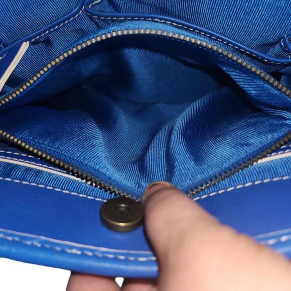 Blue Spring & Summer Woven & Leather Cynthia Rowley Large Blue Women's Purse - Picture 7 of 8